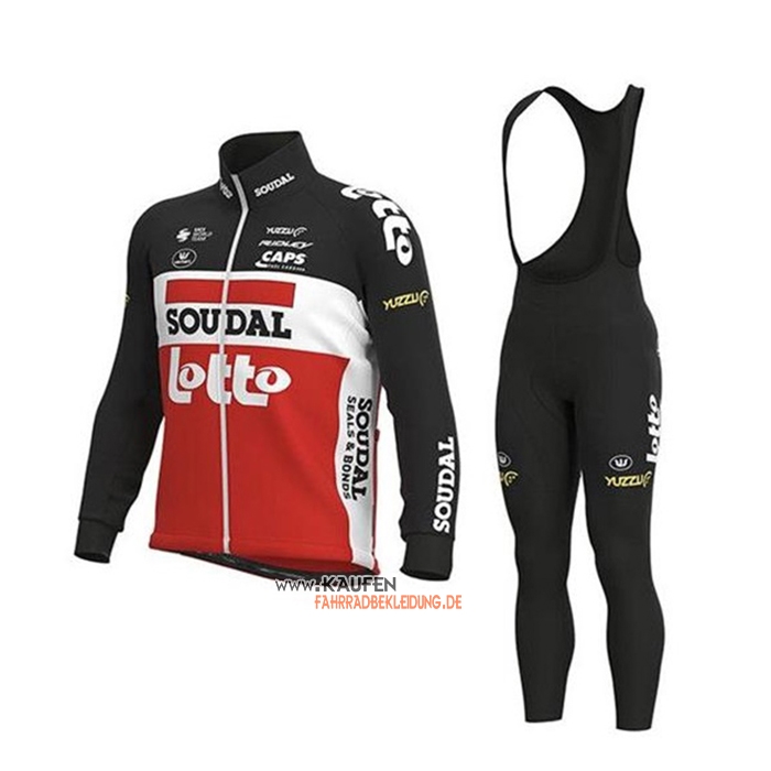 Lotto Soudal Langarmtrikot 2020 und Lange Tragerhose Shwarz Wei Rot